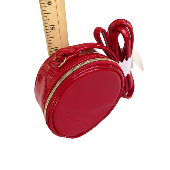 MARC JACOBS Mini 4" Red Patent Leather Crossbody Round Circle Canteen Bag Purse - Picture 5 of 6